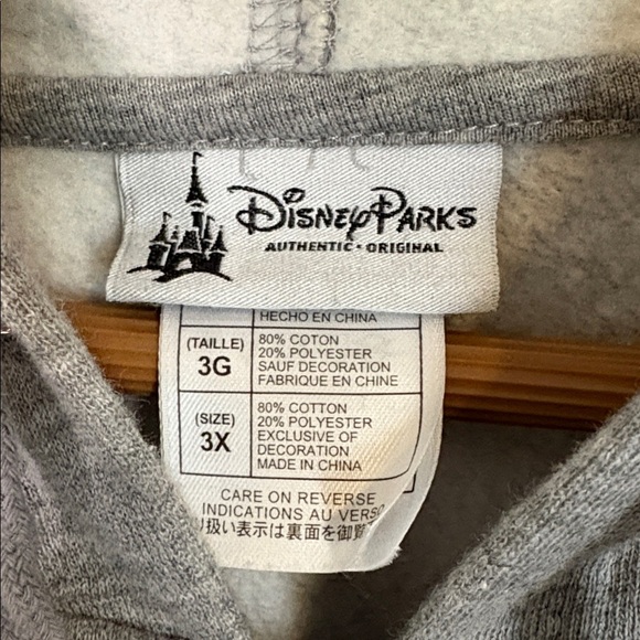 Disney Parks Tinkerbell Embroidered Gray Full Zip Hoodie Size 3X - Picture 4 of 8